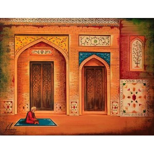 S. A. Noory, 18 x 24 Inch, Acrylic on Canvas, Cityscape Painting, AC-SAN-229